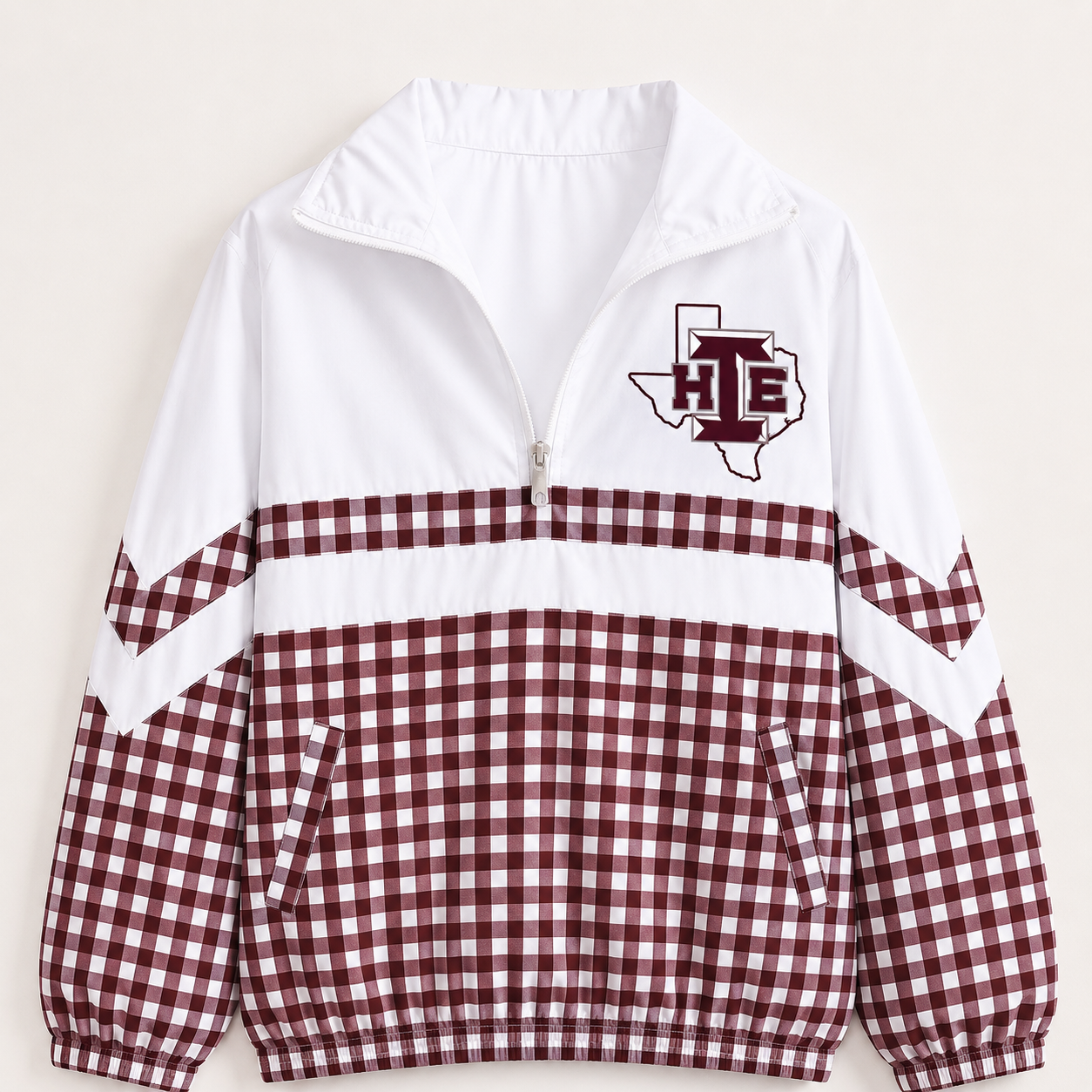 Maroon Iola Windbreaker - Gingham