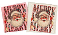 Merry leopard Santa Gildan sweatshirts in light pink and white