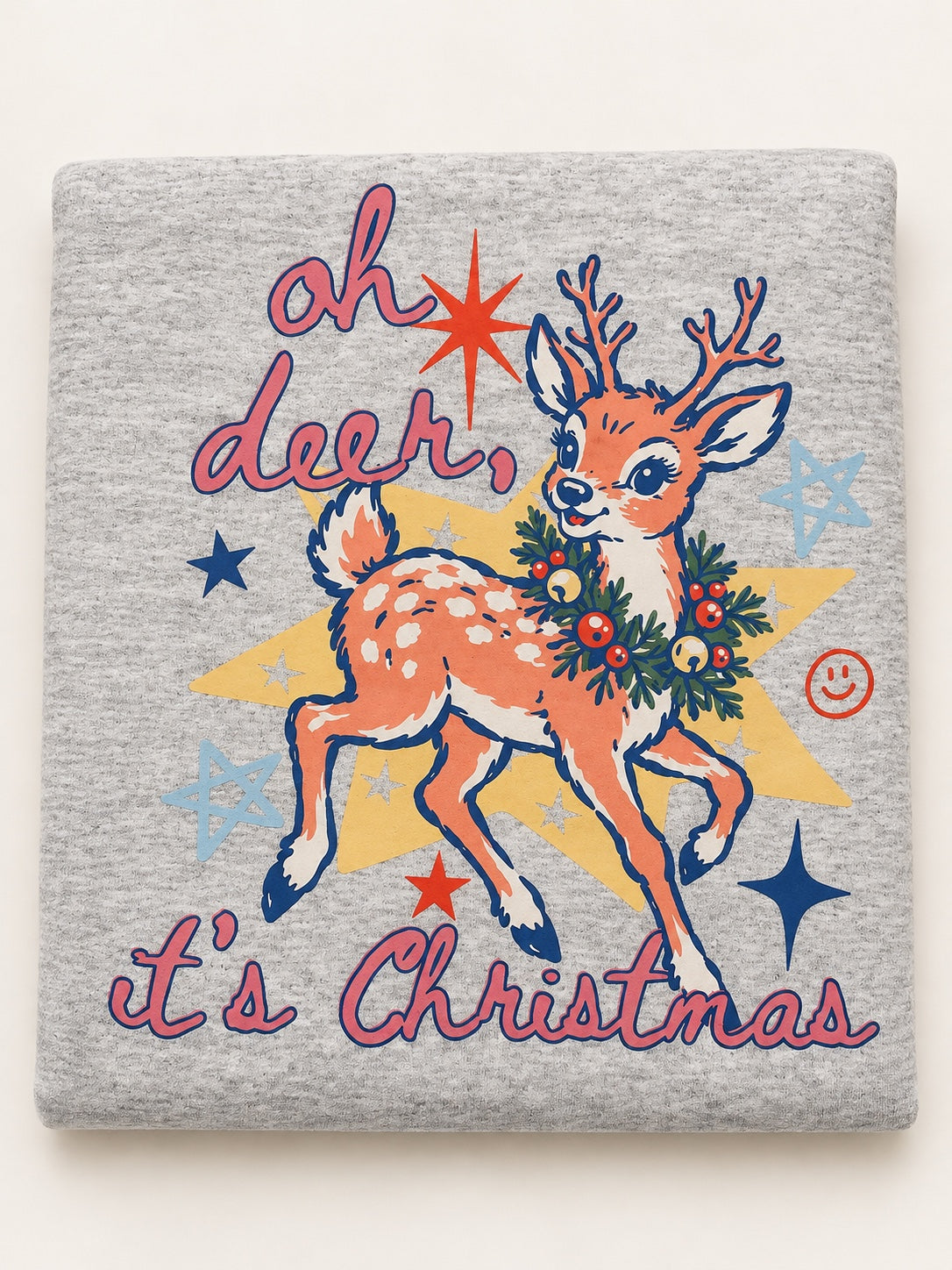 Oh Deer Christmas sweatshirt in ash