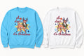 Oh Deer Christmas sweatshirt in sky blue and white